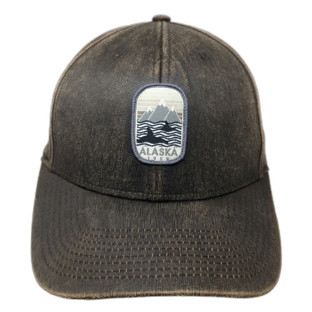 Fahrenheit Snapback Brown One Size Alaska Mountain Whale Tail Nature Patch Hat